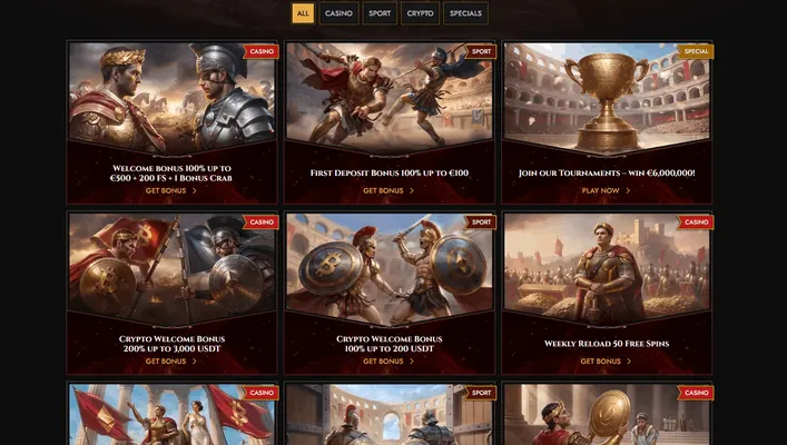 Legiano Casino bonus and free spins screenshot